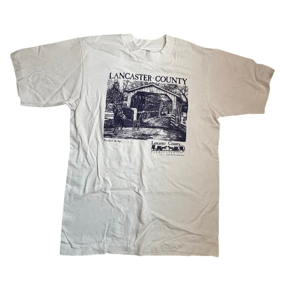 Vintage Single Stitch T Shirt Womens S Lancaster County Paradise Bridge 1992